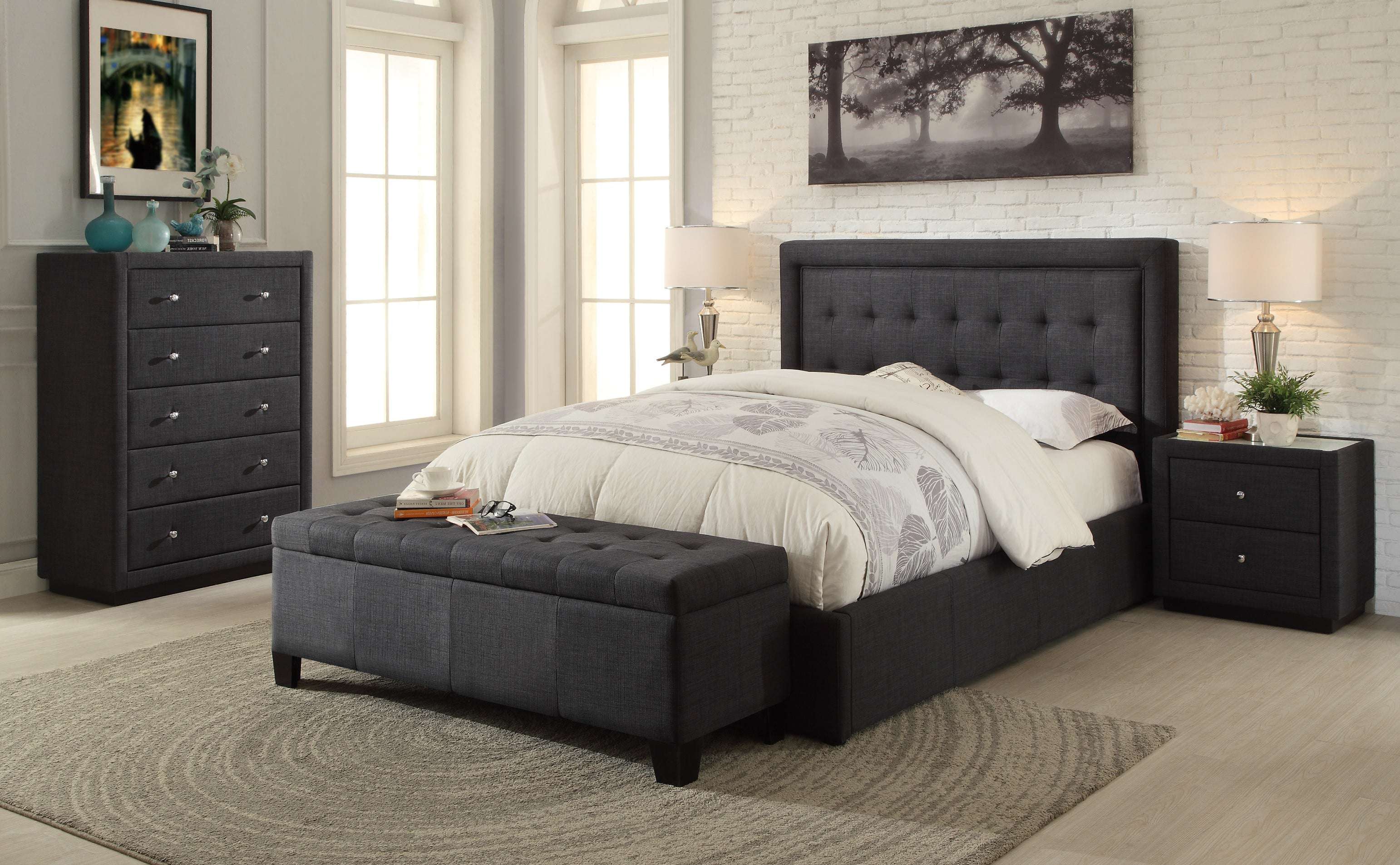 Regent Upholstered Linen Fabric Headboard